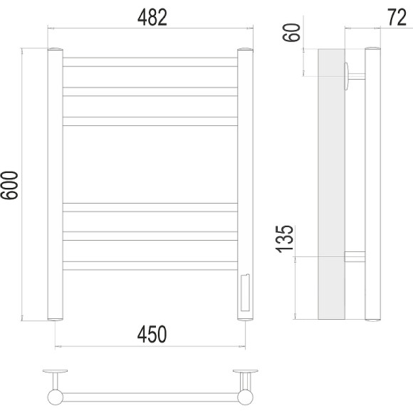 Электрический полотенцесушитель Terminus Аврора П6 450х600 КС 4670078542946 Черный муар Электрический полотенцесушитель Terminus Аврора П6 450х600 КС 4670078542946 Черный муар