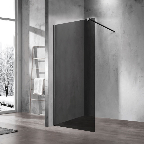 Душевая перегородка Vincea Walk-In 80 VSW-1H800CGB профиль Черный матовый стекло тонированное Душевая перегородка Vincea Walk-In 80 VSW-1H800CGB профиль Черный матовый стекло тонированное