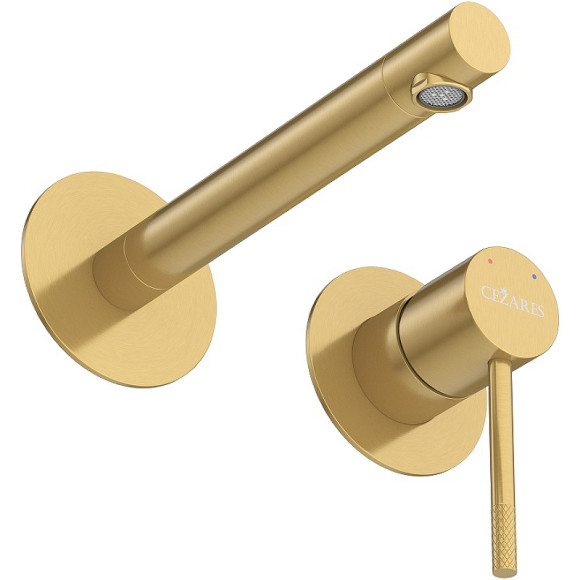 Смеситель для раковины Cezares Relax RELAX-BLI2-2-BORO-W0 Брашированное золото