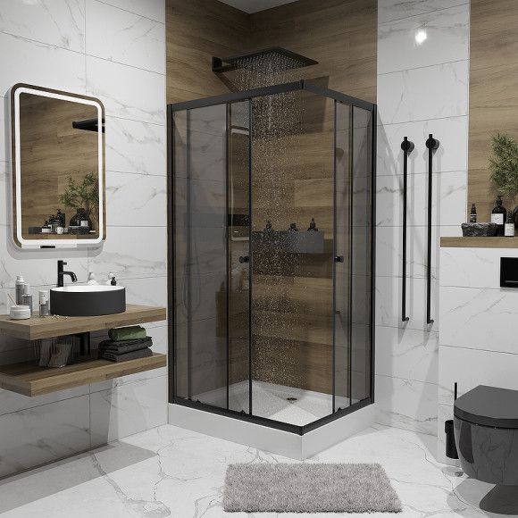 Душевой уголок Niagara Eco 120х90 NG-129-14QT профиль Черный стекло тонированное Душевой уголок Niagara Eco 120х90 NG-129-14QT профиль Черный стекло тонированное