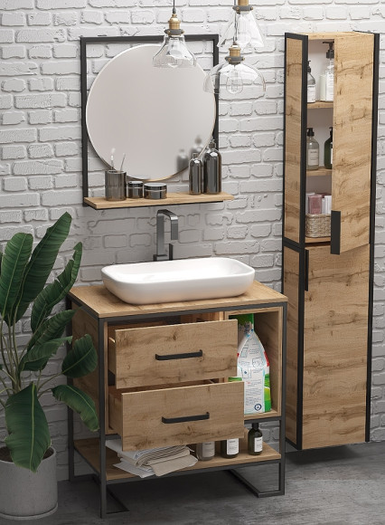 Тумба под раковину 1MarKa Grunge Loft 80Н Ц0000005442 Дуб Вотан