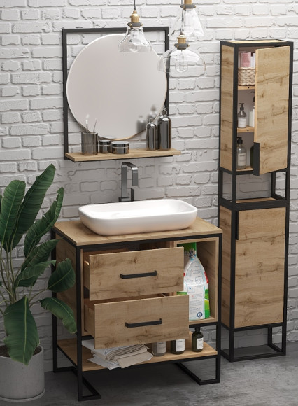 Тумба под раковину 1MarKa Grunge Loft 80Н Ц0000005442 Дуб Вотан