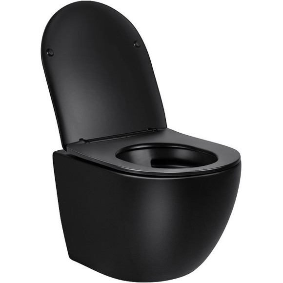 Унитаз Vincea Globo VT1-14MB подвесной Черный матовый с сиденьем Микролифт Унитаз Vincea Globo VT1-14MB подвесной Черный матовый с сиденьем Микролифт