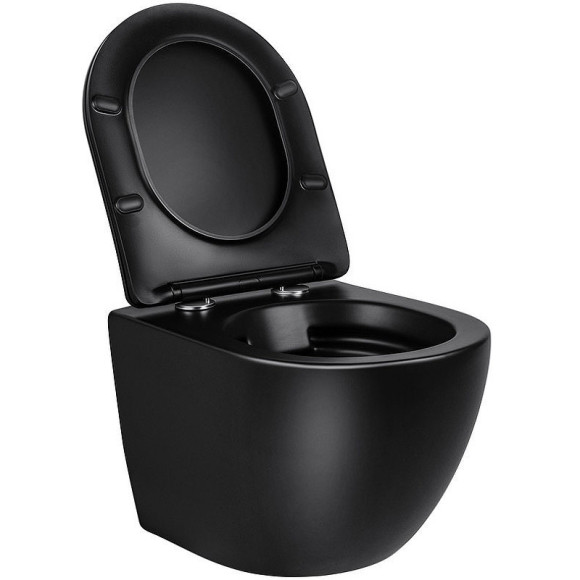 Унитаз Vincea Globo VT1-14MB подвесной Черный матовый с сиденьем Микролифт Унитаз Vincea Globo VT1-14MB подвесной Черный матовый с сиденьем Микролифт