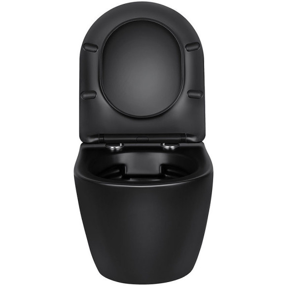 Унитаз Vincea Globo VT1-14MB подвесной Черный матовый с сиденьем Микролифт Унитаз Vincea Globo VT1-14MB подвесной Черный матовый с сиденьем Микролифт