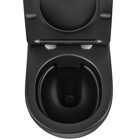 Унитаз Vincea Globo VT1-14MB подвесной Черный матовый с сиденьем Микролифт Унитаз Vincea Globo VT1-14MB подвесной Черный матовый с сиденьем Микролифт