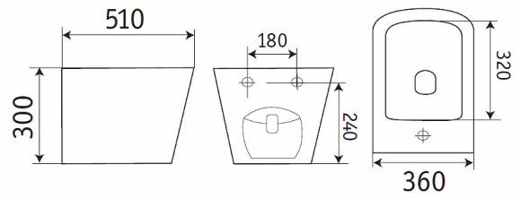 Биде CeramaLux 5370MDH подвесное Серое матовое