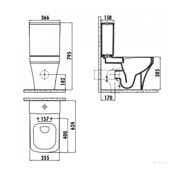 Унитаз биде Creavit Solo SO361-00CB00E-0000 Белый без бачка и сиденья Унитаз биде Creavit Solo SO361-00CB00E-0000 Белый без бачка и сиденья