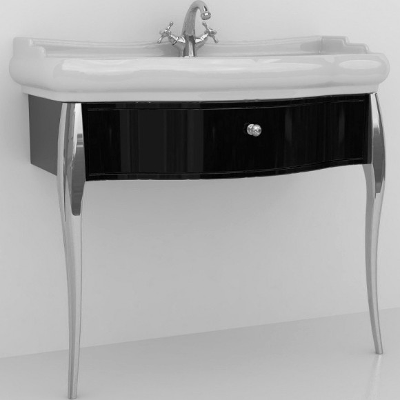 Тумба под раковину Kerasan Retro 100 7363K3 Черный глянец Тумба под раковину Kerasan Retro 100 7363K3 Черный глянец