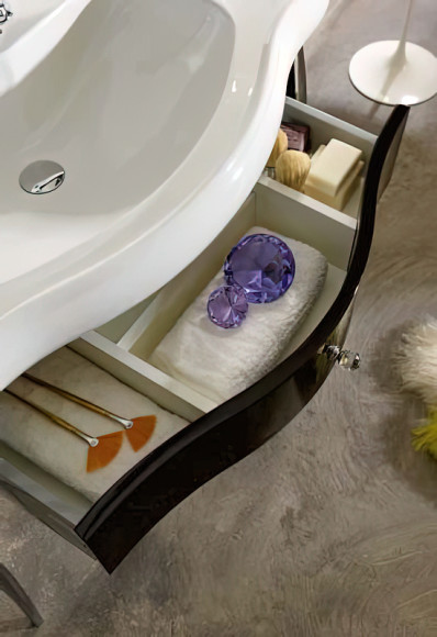 Тумба под раковину Kerasan Retro 100 7363K3 Черный глянец Тумба под раковину Kerasan Retro 100 7363K3 Черный глянец