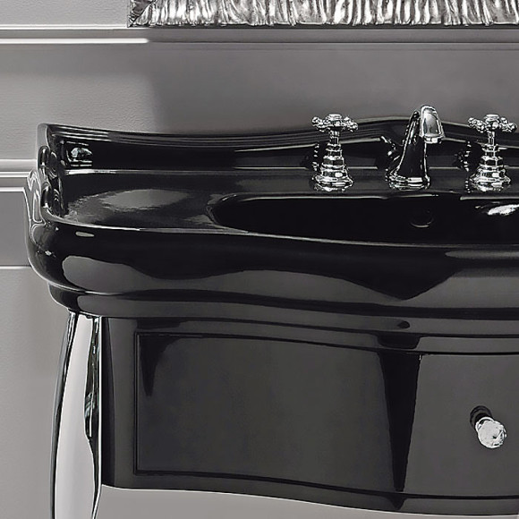 Тумба под раковину Kerasan Retro 100 7363K3 Черный глянец Тумба под раковину Kerasan Retro 100 7363K3 Черный глянец