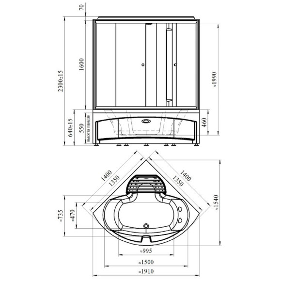 Душевой бокс Radomir Даниэла 140x140 1-04-6-0-0-0731 без гидромассажа Душевой бокс Radomir Даниэла 140x140 1-04-6-0-0-0731 без гидромассажа
