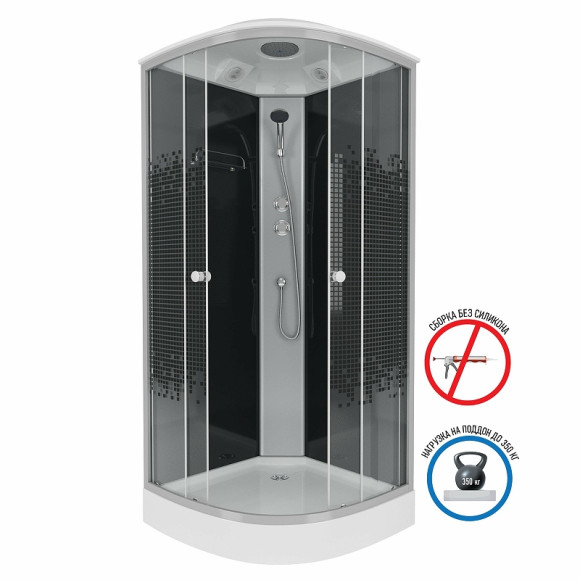 Душевая кабина Niagara Eco 90x90 NG-4501-14BLACK без гидромассажа Душевая кабина Niagara Eco 90x90 NG-4501-14BLACK без гидромассажа