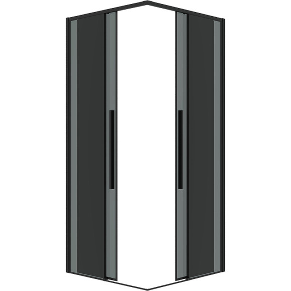 Душевой уголок Grossman Galaxy 100х100 300.K33.01.1010.21.10 профиль Черный матовый стекло тонированное