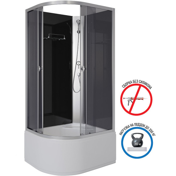 Душевая кабина Niagara Eco 100x80 R E100/80/40R/TN/BK без гидромассажа Душевая кабина Niagara Eco 100x80 R E100/80/40R/TN/BK без гидромассажа