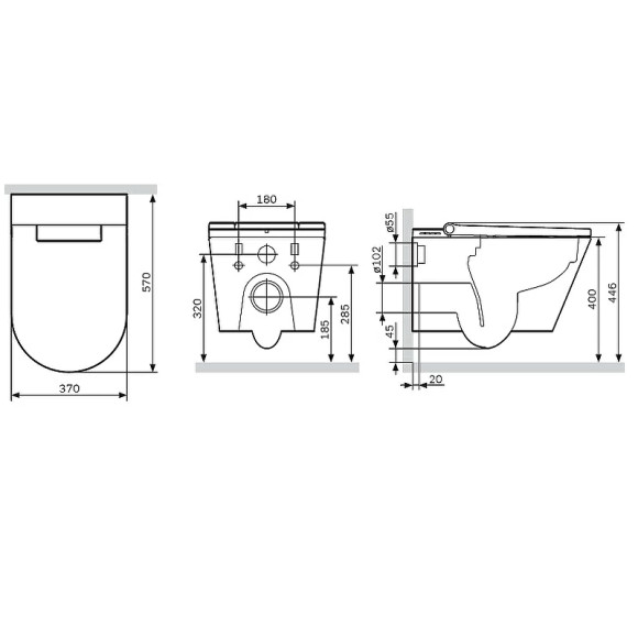 Унитаз биде AM.PM Inspire CleanCare CCC501700SC подвесной с сиденьем Микролифт Унитаз биде AM.PM Inspire CleanCare CCC501700SC подвесной с сиденьем Микролифт