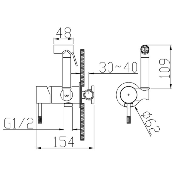 Гигиенический душ со смесителем Boheme Uno 467-CR Хром