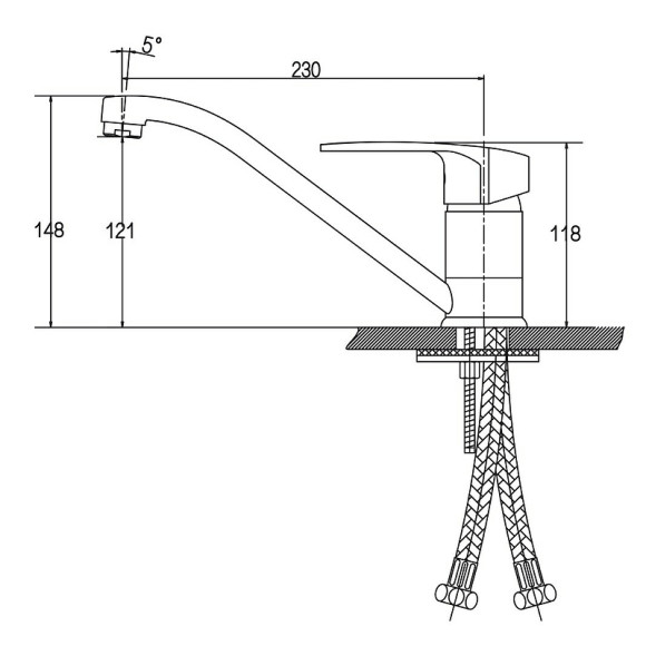 Смеситель для кухни Kaiser Guss 68033 Хром