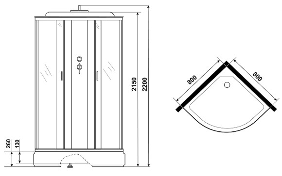 Душевая кабина Niagara Classic 80х80 NG-6703-14P без гидромассажа
