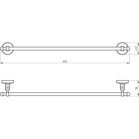 Полотенцедержатель Migliore Mirella 17290 Хром Золото