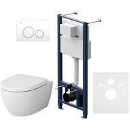 Комплект унитаза с инсталляцией AM.PM Awe IS49001.111738 с сиденьем Микролифт и Белой клавишей смыва Комплект унитаза с инсталляцией AM.PM Awe IS49001.111738 с сиденьем Микролифт и Белой клавишей смыва