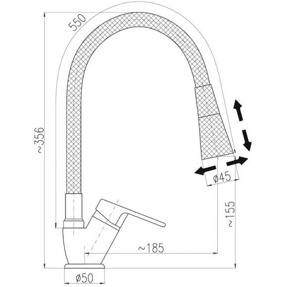 Смеситель для кухни Rav Slezak Sazava SA006.5/13 Черный Хром Смеситель для кухни Rav Slezak Sazava SA006.5/13 Черный Хром