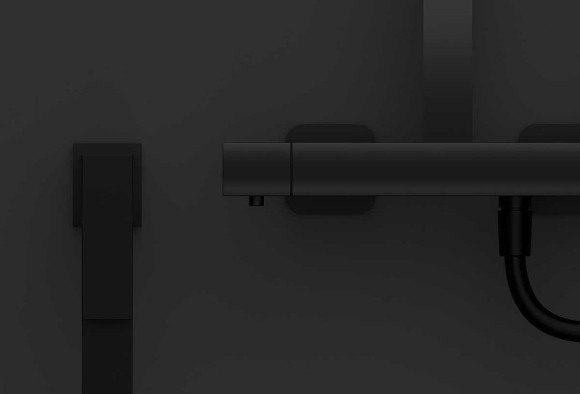 Душевая система Vincea Next VSFS-1N0TMB с термостатом Черная матовая