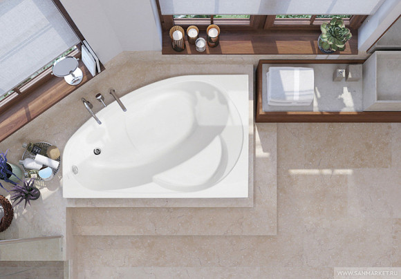 Акриловая ванна Vagnerplast Flora 150x100 L VPBA151FLA3LX-04 без гидромассажа