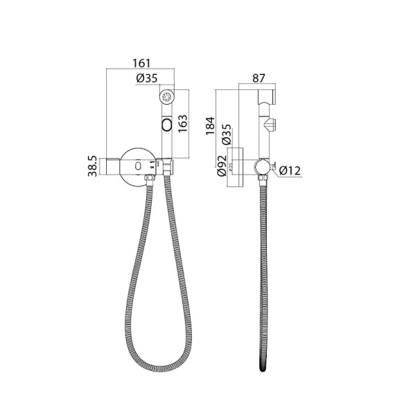Гигиенический душ со смесителем Iddis Axes AXESBR0i08 Хром