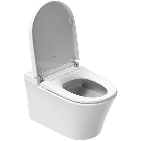Комплект унитаза биде с инсталляцией Jacob Delafon Seine E34360-00 с сиденьем Микролифт и Белой глянцевой клавишей смыва