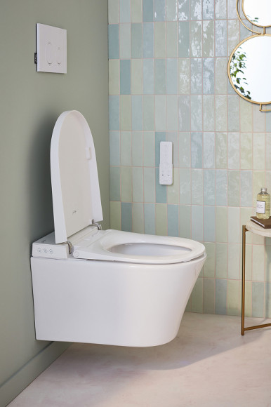 Комплект унитаза биде с инсталляцией Jacob Delafon Seine E34360-00 с сиденьем Микролифт и Белой глянцевой клавишей смыва