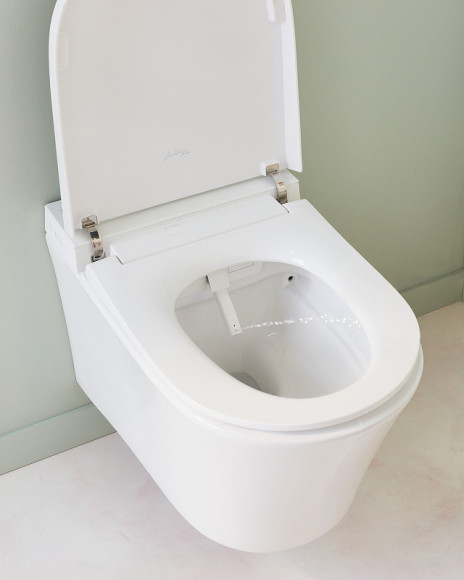 Комплект унитаза биде с инсталляцией Jacob Delafon Seine E34360-00 с сиденьем Микролифт и Белой глянцевой клавишей смыва