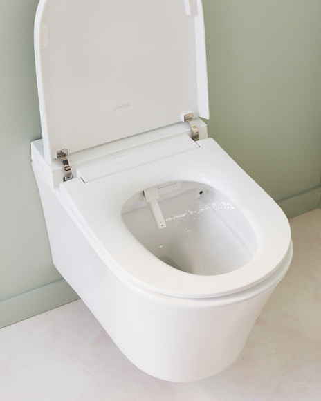 Комплект унитаза биде с инсталляцией Jacob Delafon Seine E34360-00 с сиденьем Микролифт и Белой глянцевой клавишей смыва