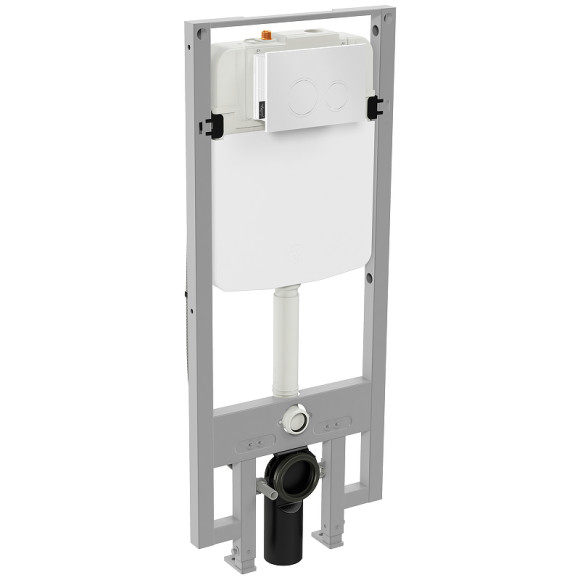 Комплект унитаза биде с инсталляцией Jacob Delafon Seine E34360-00 с сиденьем Микролифт и Белой глянцевой клавишей смыва