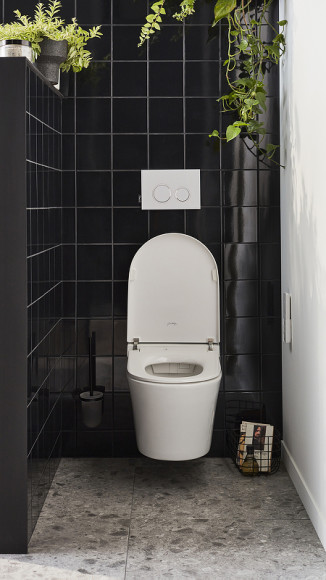 Комплект унитаза биде с инсталляцией Jacob Delafon Seine E34360-00 с сиденьем Микролифт и Белой глянцевой клавишей смыва