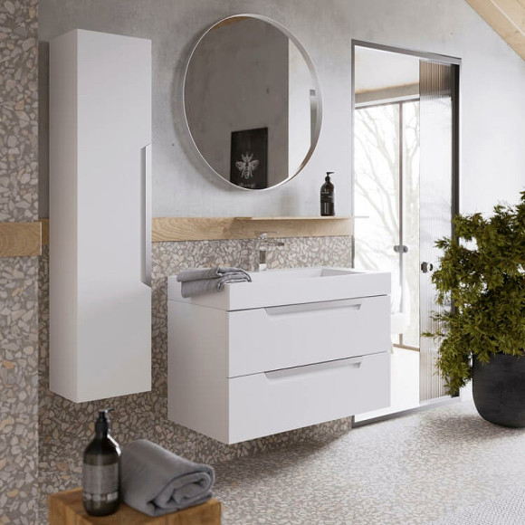 Тумба под раковину Aqwella Cube 90 CUB0109W подвесная Белая матовая Тумба под раковину Aqwella Cube 90 CUB0109W подвесная Белая матовая