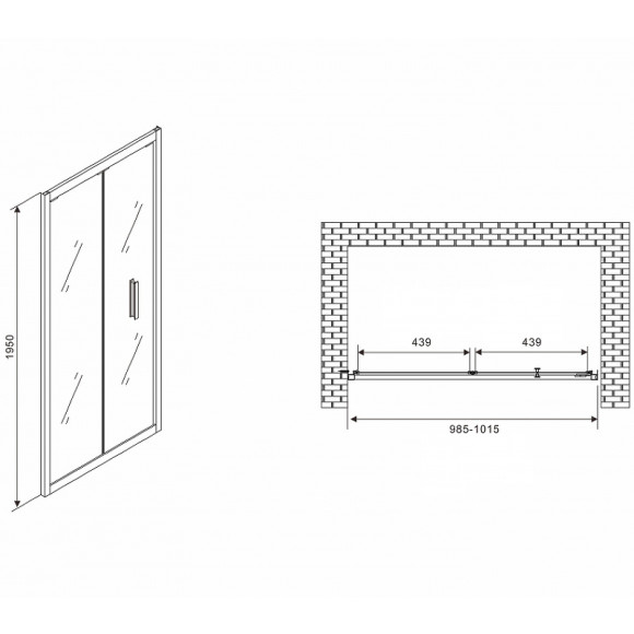 Душевая дверь Abber Sonnenstrand 100 AG07100B профиль Черный стекло прозрачное Душевая дверь Abber Sonnenstrand 100 AG07100B профиль Черный стекло прозрачное