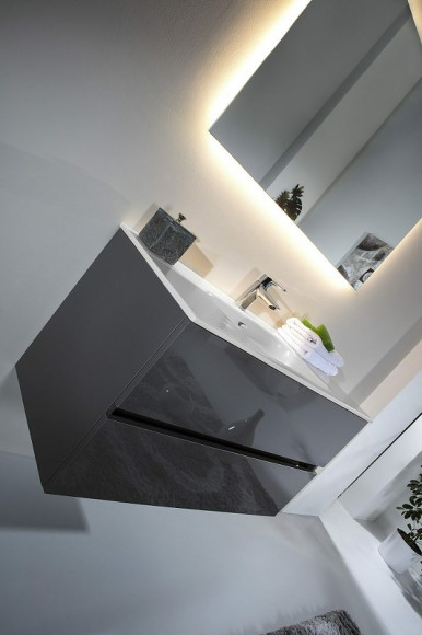 Тумба под раковину Boheme Armadi Art Vallessi 80 837-080-A glossy подвесная Антрацит глянец