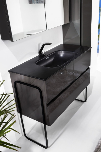 Тумба под раковину Boheme Armadi Art Vallessi 80 837-080-A glossy подвесная Антрацит глянец