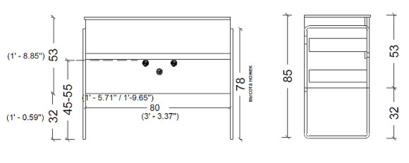 Тумба под раковину Boheme Armadi Art Vallessi 80 837-080-A glossy подвесная Антрацит глянец
