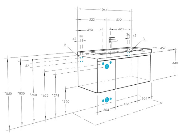 Тумба под раковину Aquaton Шерилл 105 1A206301SH010 подвесная Белая