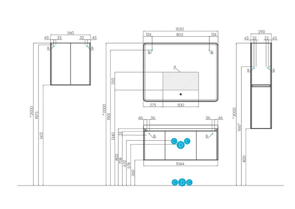 Тумба под раковину Aquaton Шерилл 105 1A206301SH010 подвесная Белая