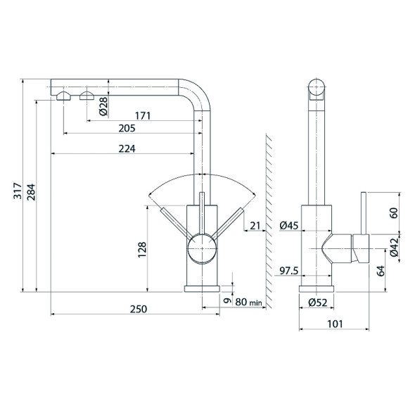 Смеситель для кухни Iddis Rule RULBLLFi05 Черный матовый
