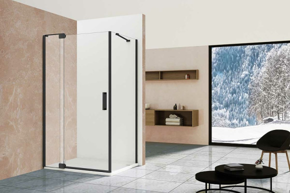 Душевой уголок Vincea Extra 100х90 VSR-1E901090CLB профиль Черный стекло прозрачное