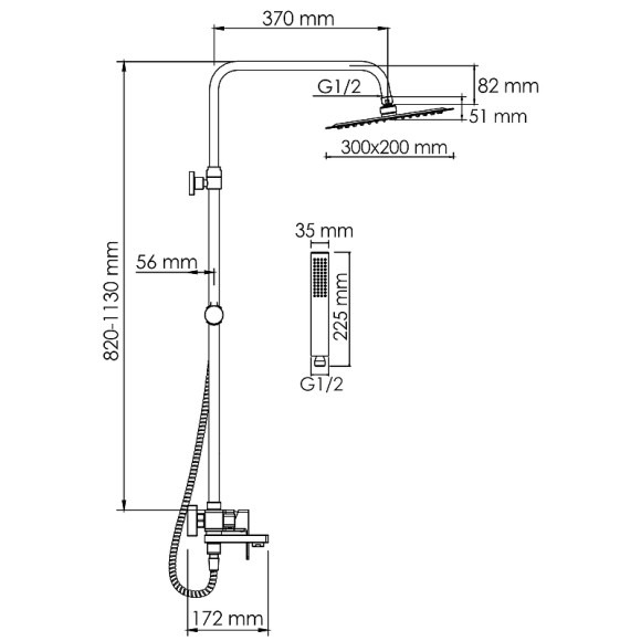 Душевая система WasserKRAFT A177.069.103.010.CH Хром Душевая система WasserKRAFT A177.069.103.010.CH Хром