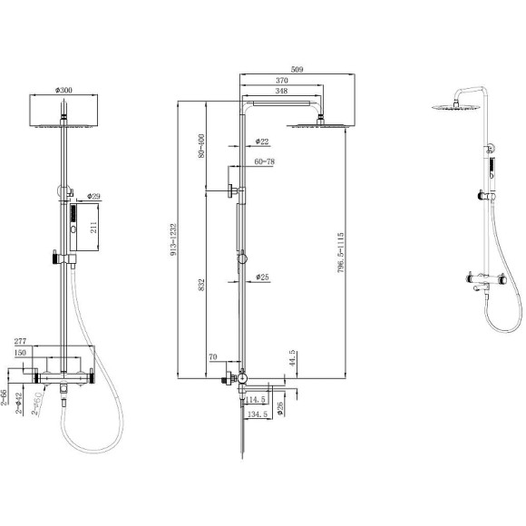 Душевая система Allen Brau Priority 5.31A10-31 Черная матовая Душевая система Allen Brau Priority 5.31A10-31 Черная матовая