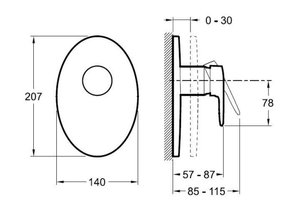 Смеситель для душа Jacob Delafon Kandel E98703-CP Хром Смеситель для душа Jacob Delafon Kandel E98703-CP Хром