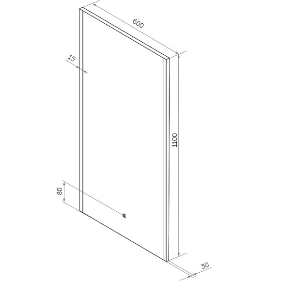 Зеркало Континент Modern 600х1100 ЗЛП618 с подсветкой с сенсорным выключателем