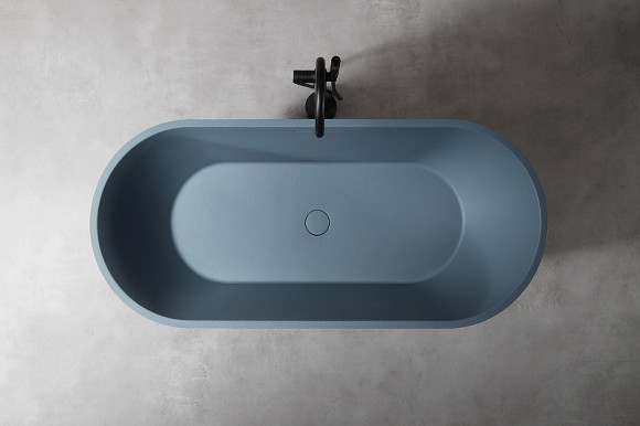 Ванна из искусственного камня Abber Frankfurt 170x75 AM9941G Серая без гидромассажа