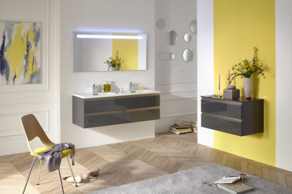 Тумба под раковину Jacob Delafon Vox 80 EB2028-RA-442 подвесная Серый антрацит